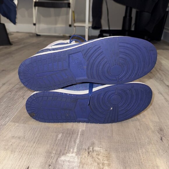 Jordan 1 High GG - Deep Royal Splatter - 9.5M (Youth Extended Run, its a 9.5Y/M) - Picture 7 of 10